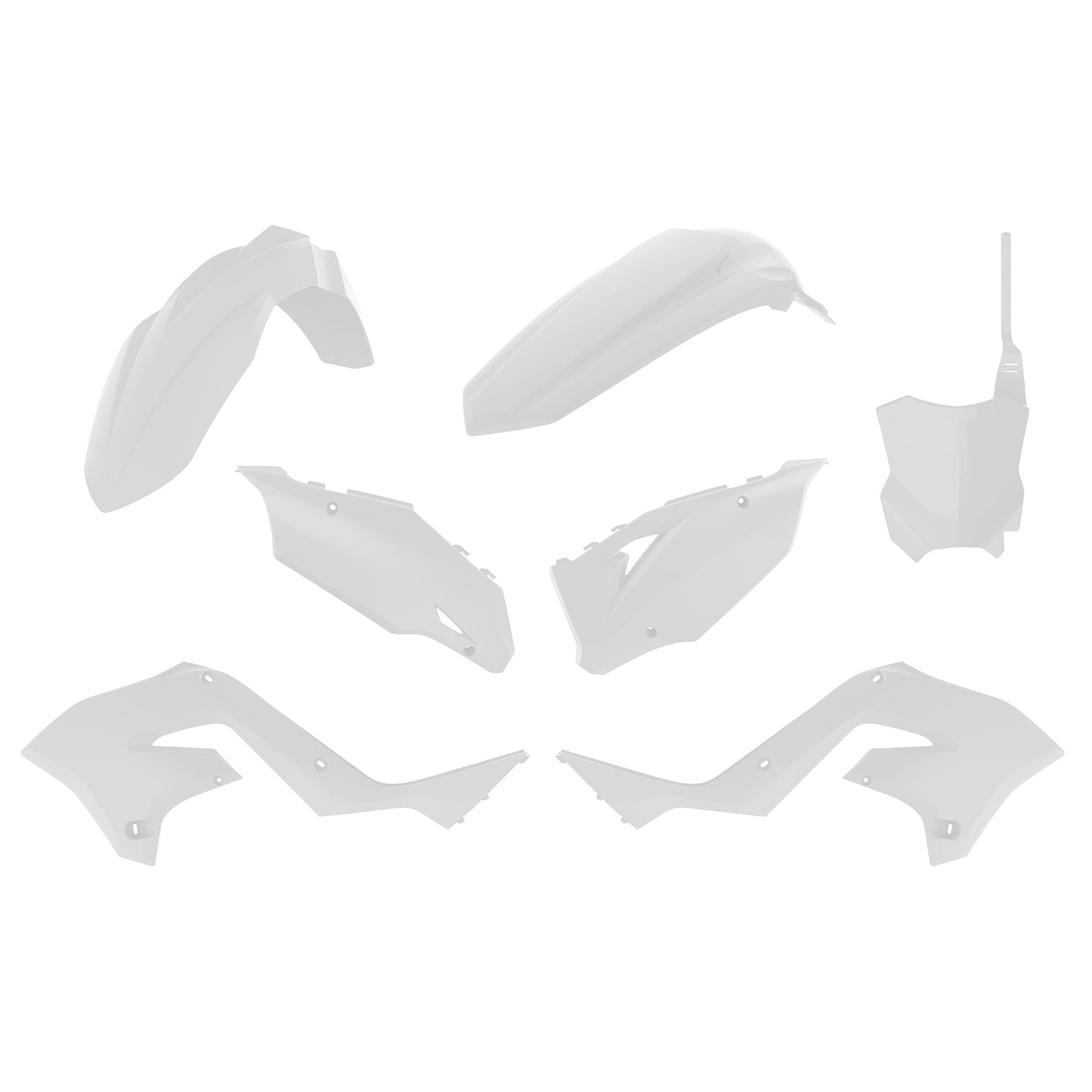 Polisport Kawasaki Plastic Kit KX 125 KX 250 2003 - 2008 Restyle, White