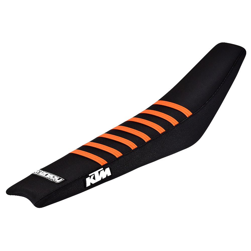 Enjoy Manufacturing KTM Seat Cover SX 50 2016 - 2022 Ribbed Logo, Black / Orange