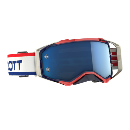 Scott Prospect Goggle, Retro White / Blue – Electric Blue Chrome Works Lens