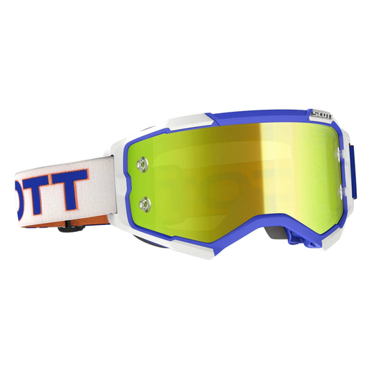 Scott Fury Goggle, White / Blue – Yellow Chrome Works Lens