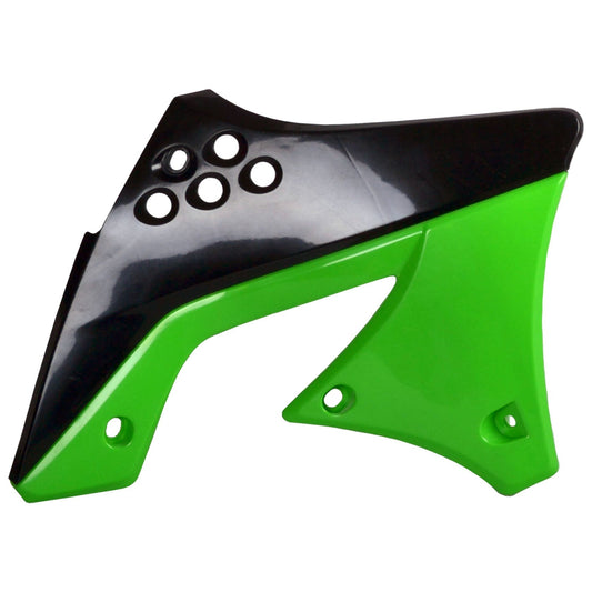 Polisport Kawasaki Radiator Scoops KXF 250 2009 - 2012, Black / Green