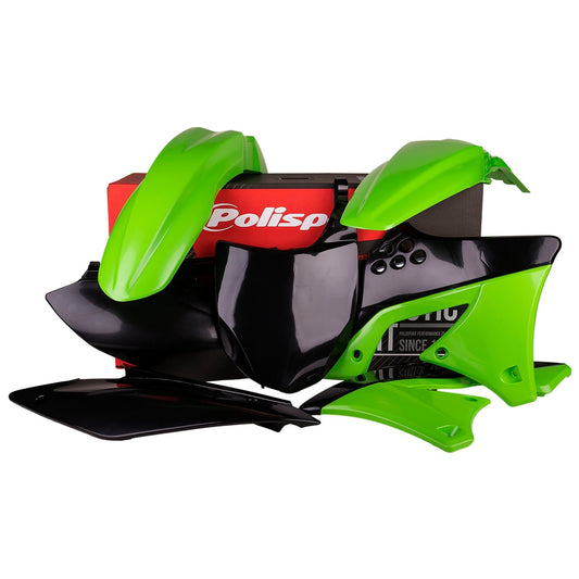 Polisport Kawasaki Plastic Kit KXF 250 2009 - 2012, Green / Black