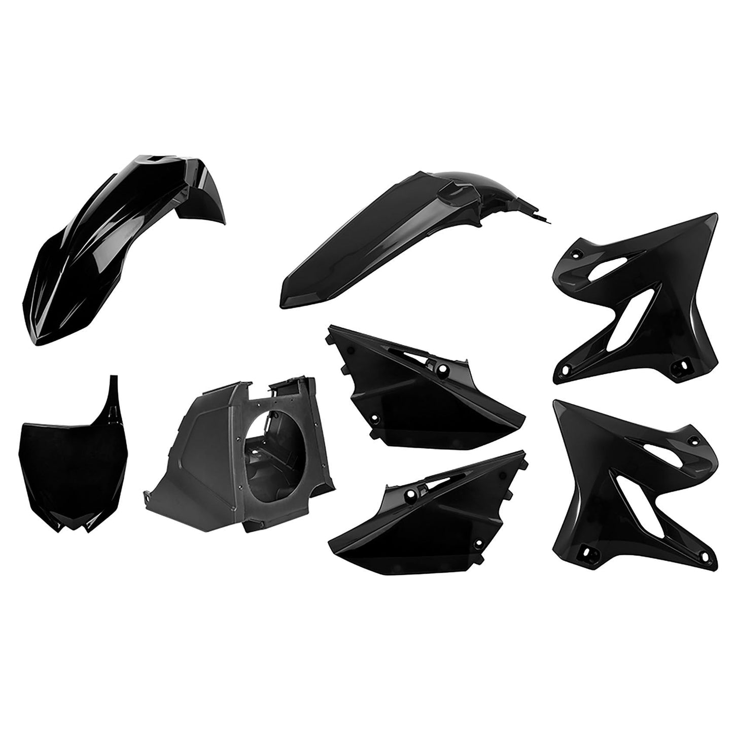 Polisport Yamaha Plastic Kit YZ 125 YZ 250 2002 - 2014 Restyle, Black