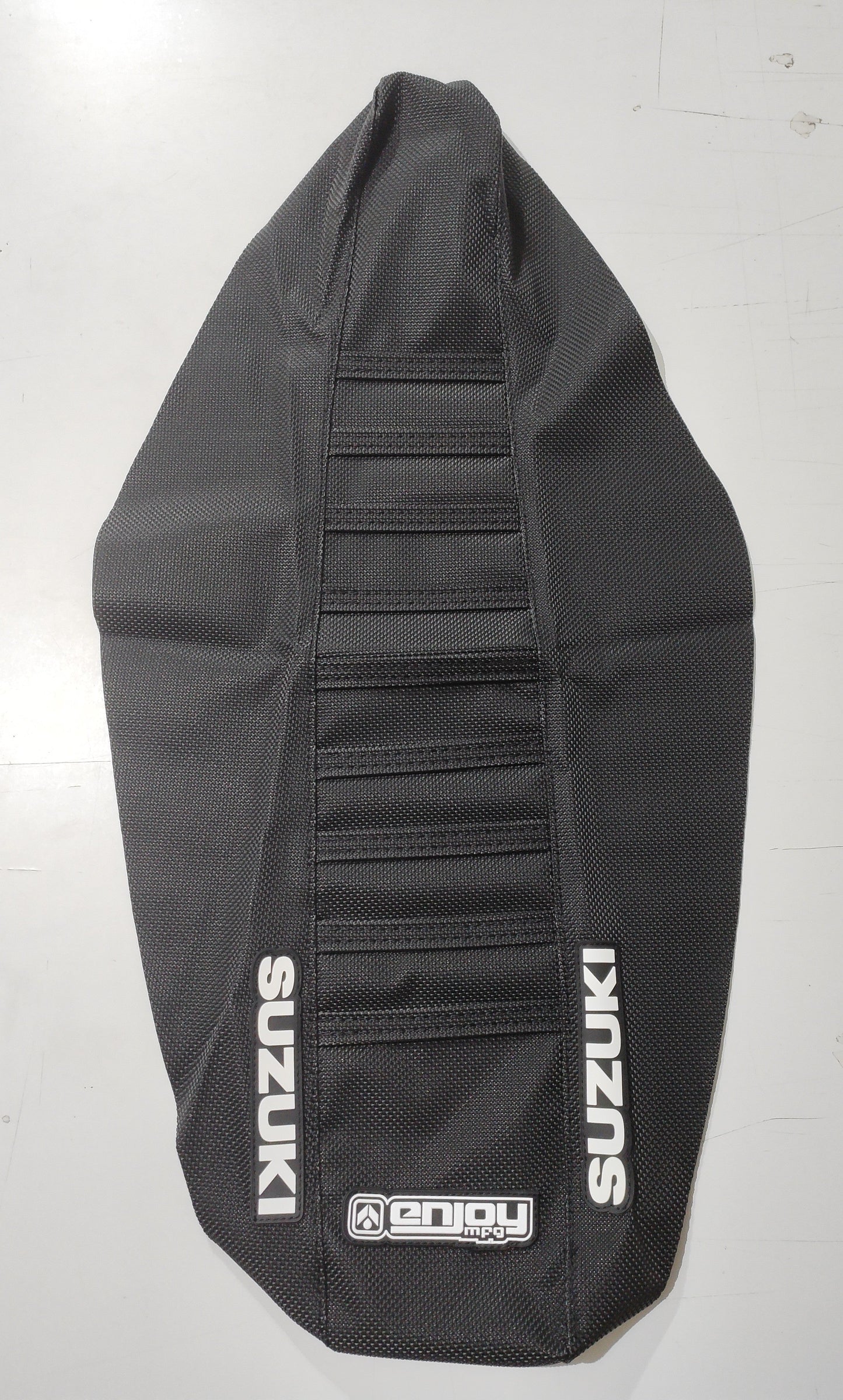 Enjoy Manufacturing Suzuki Seat Cover RMZ 250 2010 - 2018 Ribbed Logo, All Black