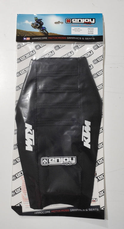 Enjoy Manufacturing KTM Seat Cover SX SXF 2023 Ribbed Logo, All Black