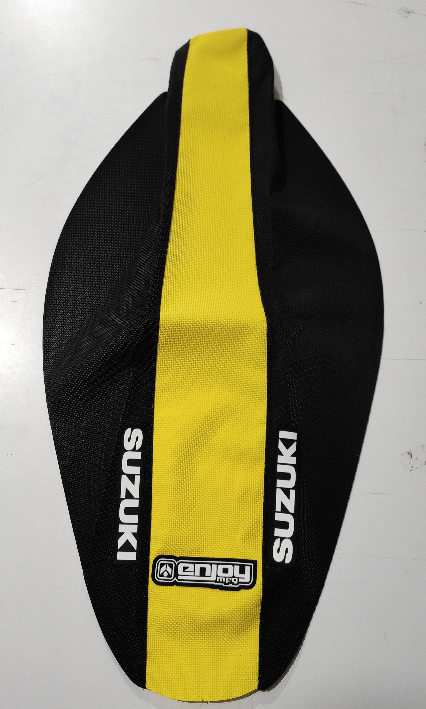 Enjoy Manufacturing Suzuki Seat Cover RM 125 RM 250 1996 - 2000 STD Logo, Black / Yellow