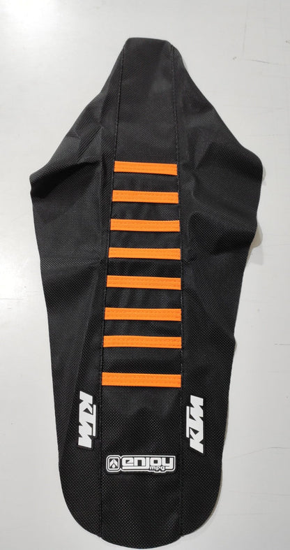 Enjoy Manufacturing KTM Seat Cover SX 85 2013 - 2017 Ribbed Logo, Black / Orange