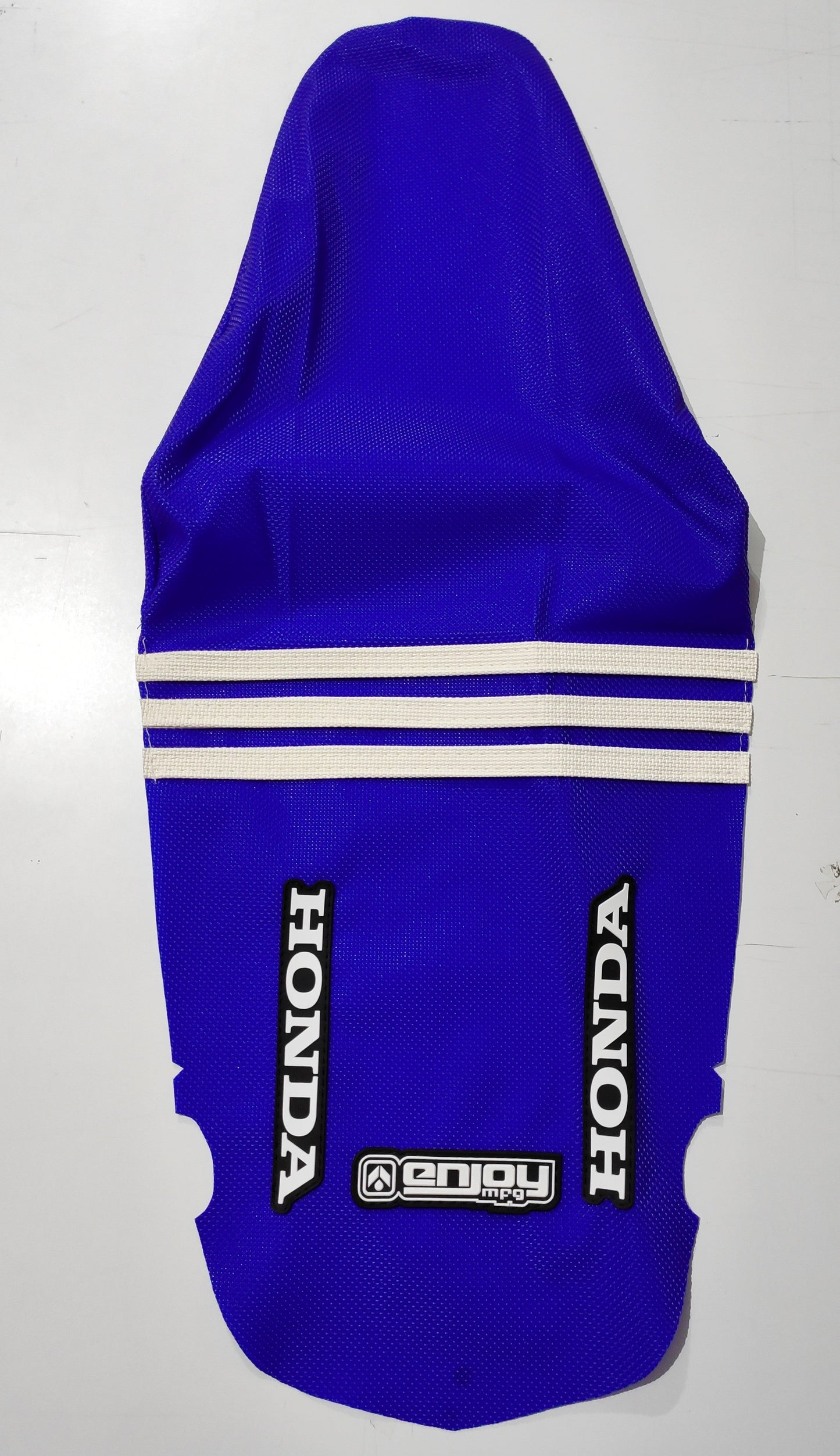 Enjoy Manufacturing Honda Seat Cover CRF 450 R 2005 - 2008 Ribbed Logo, TLD Blue / White