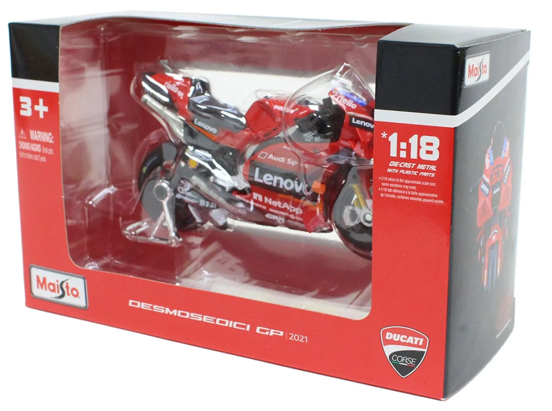 Maisto Toys 1:18 Lenovo Ducati Francesco Bagnaia # 63 Toy Model