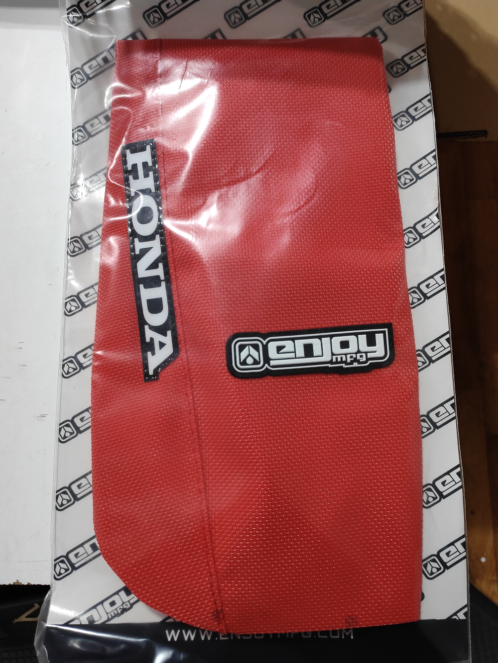 Enjoy Manufacturing Honda Seat Cover CR 125 1993 - 1997 CR 250 1992 - 1996 STD Logo, All Red