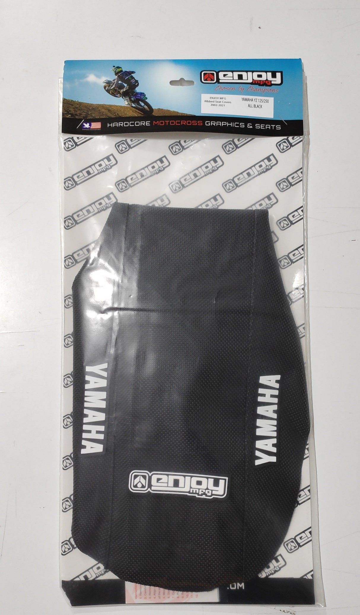 Enjoy Manufacturing Yamaha Seat Cover YZF 250 400 426 450 1998 - 2005 STD Logo, All Black