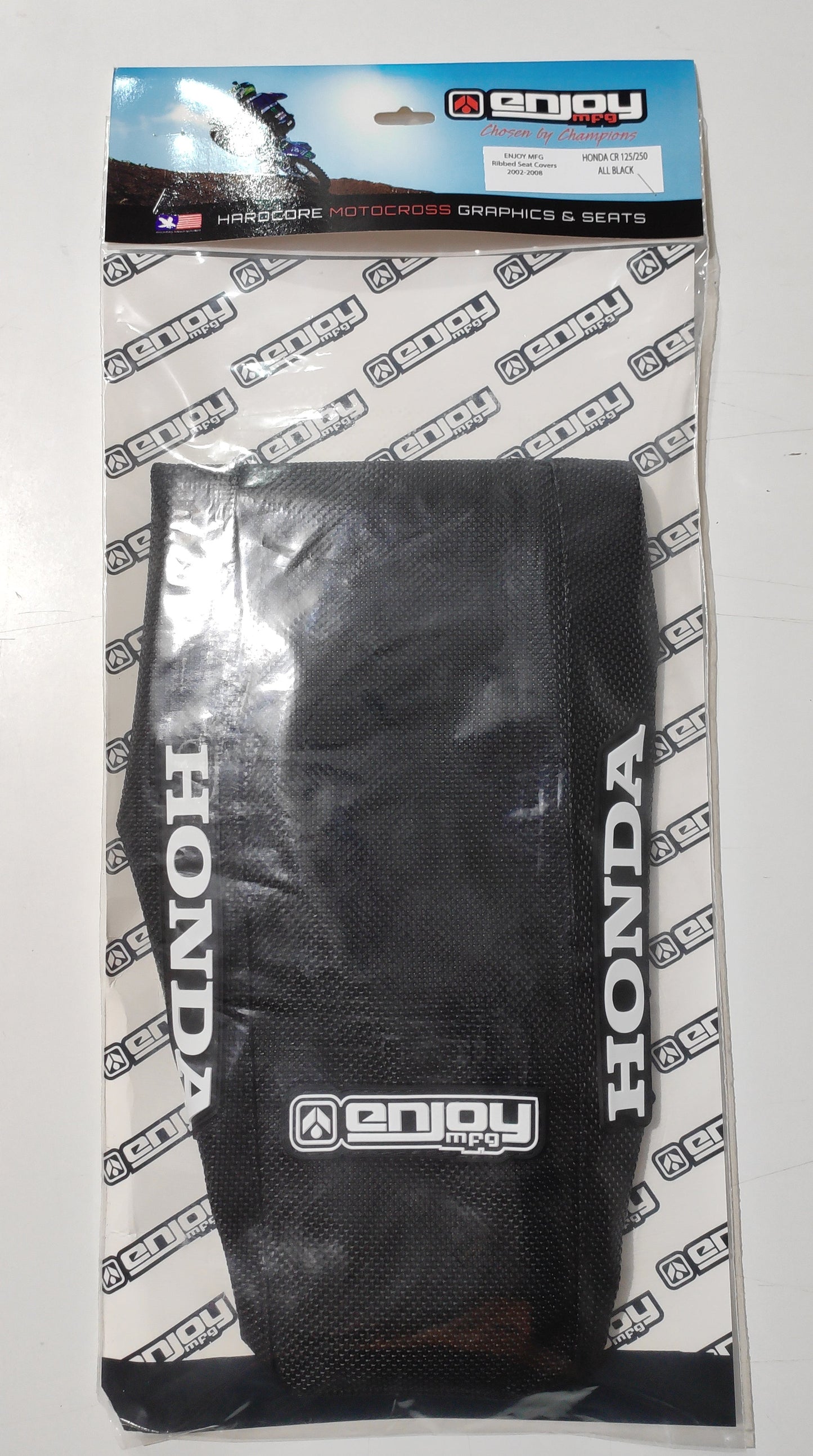 Enjoy Manufacturing Honda Seat Cover CR 125 CR 250 2002 - 2007 STD Logo, All Black