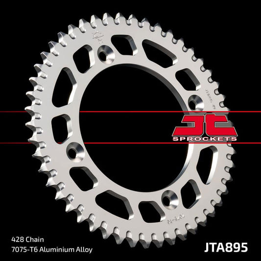 JT Sprockets Aluminium Rear Sprocket KTM SX 85 2004 - 2023 Husqvarna TC 85 2015 - 23 Gas Gas MC 85 2021 - 23, Silver, 46T