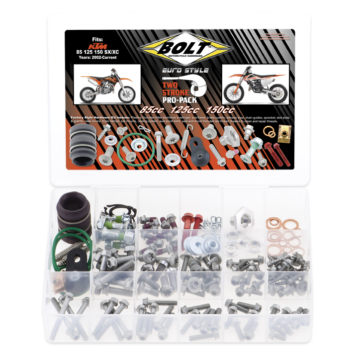 Bolt Motorcycle Hardware KTM SX XC 85 125 150 2002 - 2022 2 Stroke Pro Pack Bolt Kit