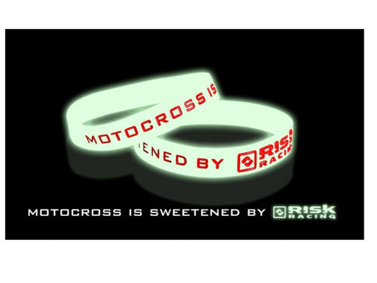 Risk Racing Glow In The Dark Wristband, White