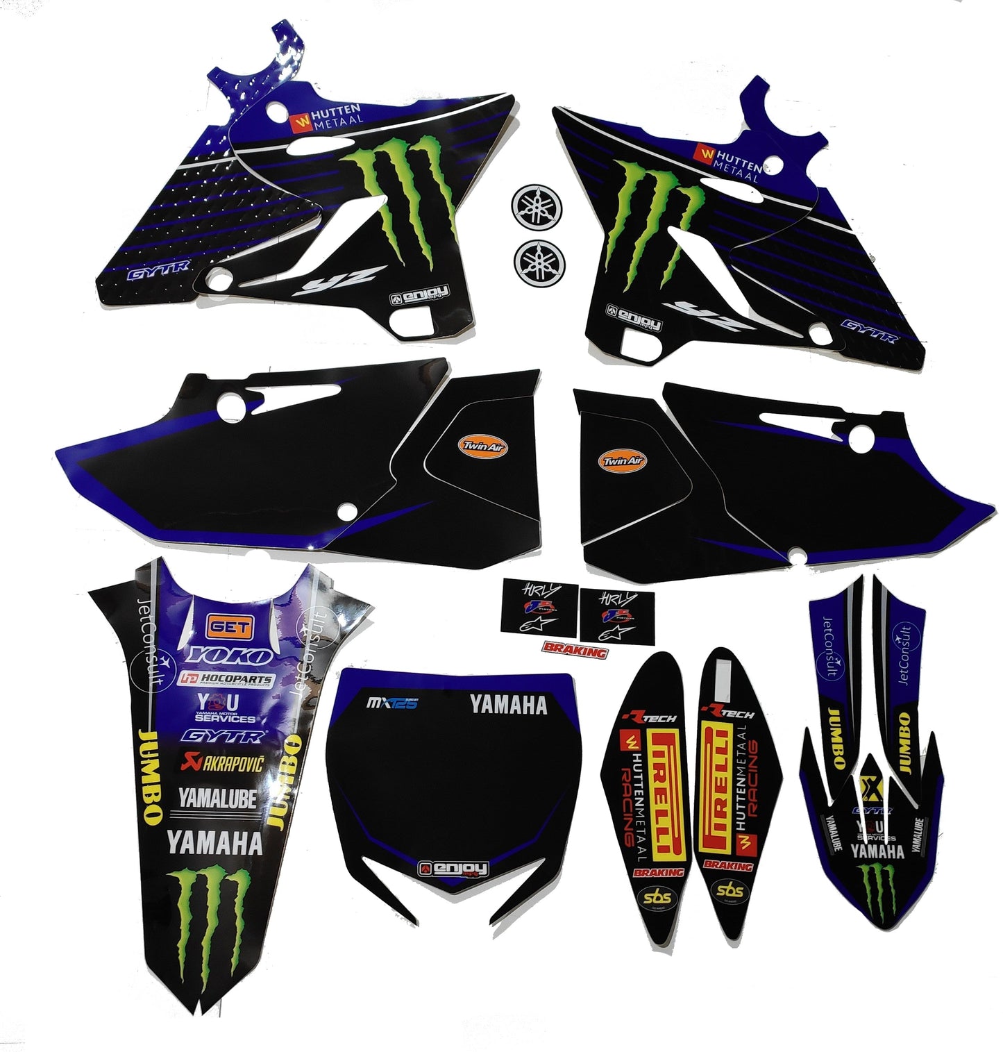 Enjoy Manufacturing Yamaha Graphics kit YZ 125 YZ 250 2015 - 2021 & Polisport Restyle, Hutten Metaal