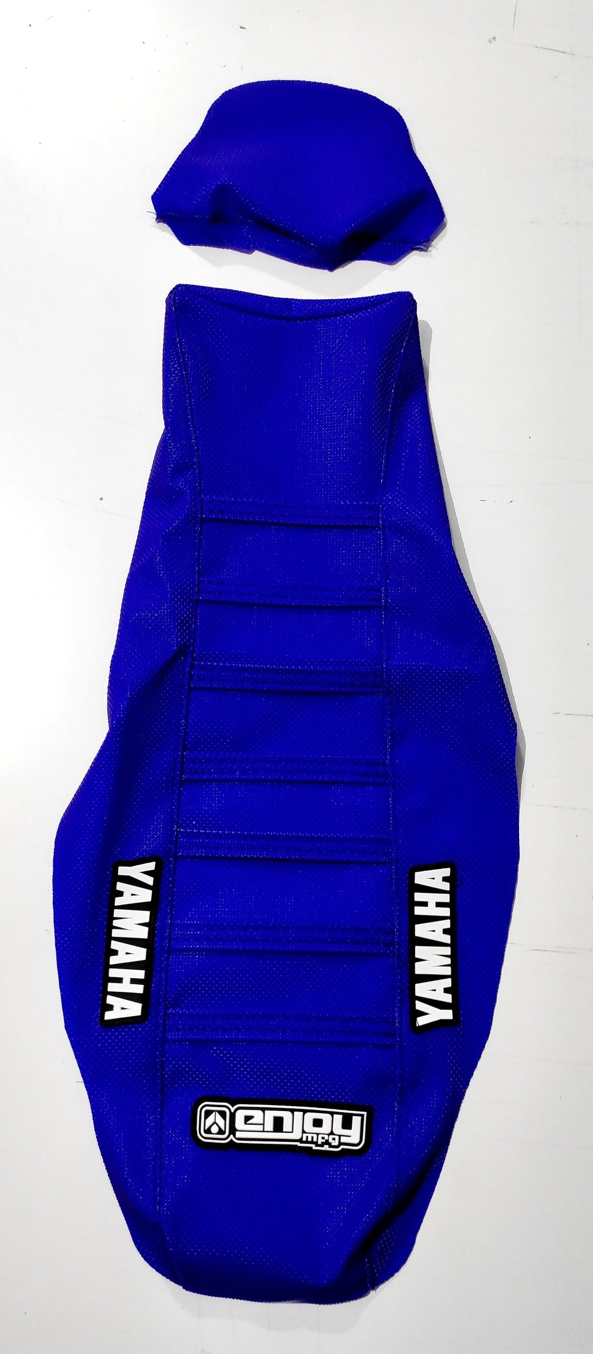 Enjoy Manufacturing Yamaha Seat Cover YZF 250 2019 - 2022 YZF 450 2018 - 22 Ribbed Logo, All Blue