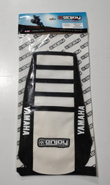 Enjoy Manufacturing Yamaha Seat Cover YZ 125 YZ 250 2002 - 2021 Ribbed Logo, Black / White / Black