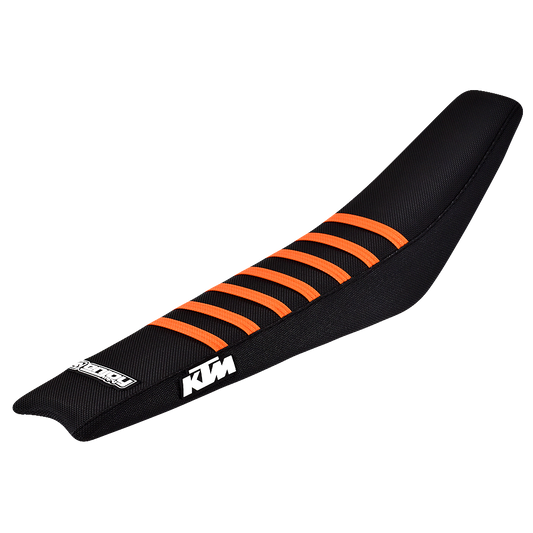 Enjoy Manufacturing KTM Seat Cover SX 65 2016 - 2022 Ribbed Logo, Black / Orange