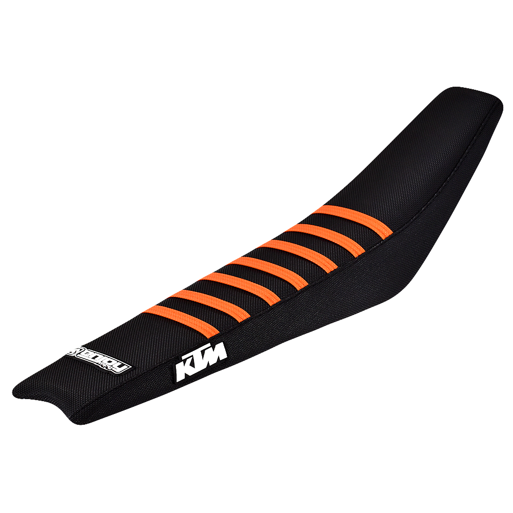 Enjoy Manufacturing KTM Seat Cover SX 85 2018 - 2022 Ribbed Logo, Black / Orange