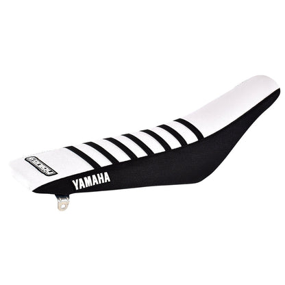 Enjoy Manufacturing Yamaha Seat Cover YZ 125 YZ 250 2002 - 2021 Ribbed Logo, Black / White / Black