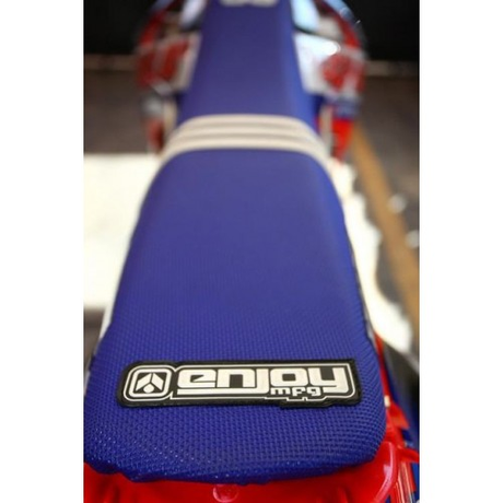 Enjoy Manufacturing Honda Seat Cover CR 125 1993 - 1997 CR 250 1992 - 1996 Ribbed, TLD Blue / White