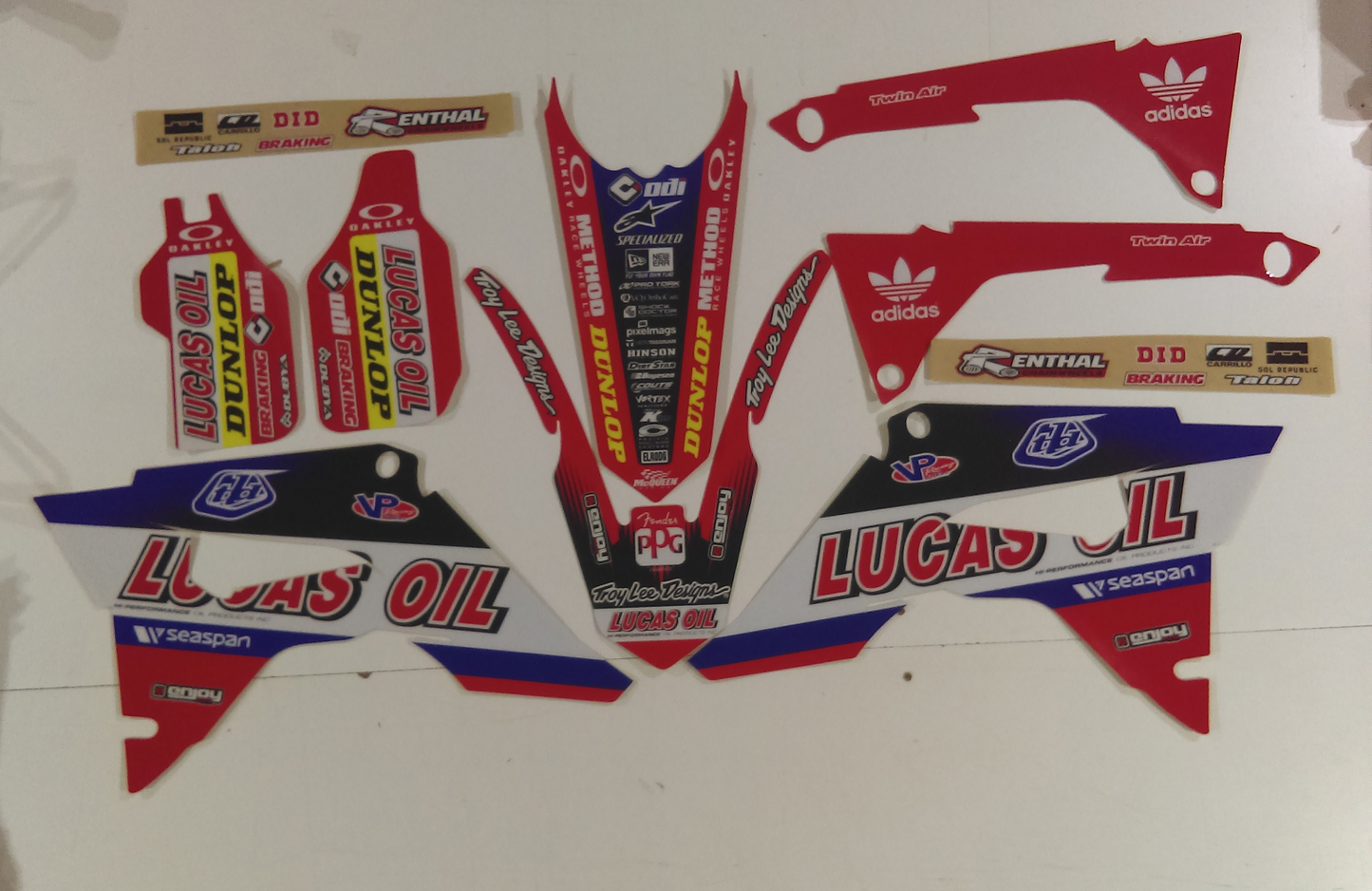 Enjoy Manufacturing Honda Graphics Kit CRF 250 R 2018 - 2021 CRF 450 R 2017 - 2020, Troy Lee Designs Lucas Oils