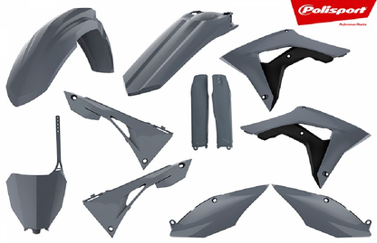 Polisport Honda Plastic Kit CRF 250 R 2018 - 2021 CRF 450 R 2017 - 2020 Old Fork Guards, Grey
